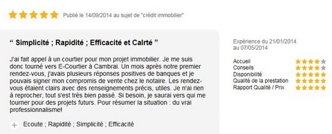 Voir les avis clients e-courtier.fr : Rapidité, Efficacité....